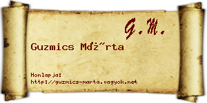 Guzmics Márta névjegykártya